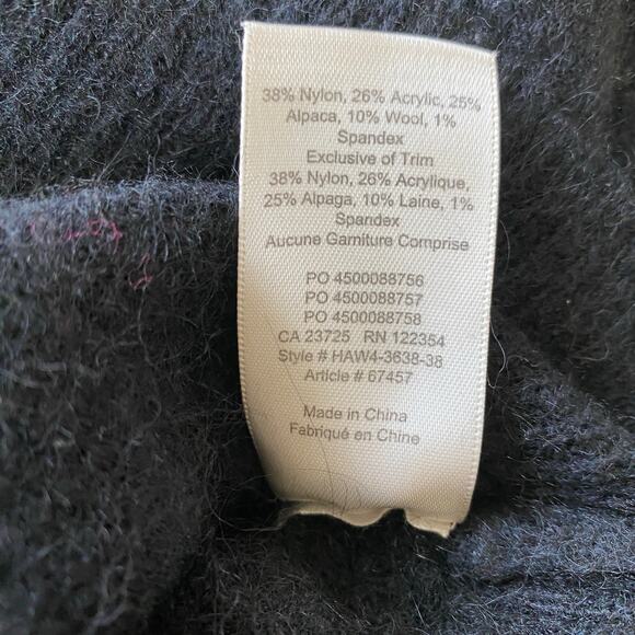 Wilfred Lorin Sweater Funnel Neck Long Dolman Sleeves Sz S Black Balletcore - Picture 13 of 13